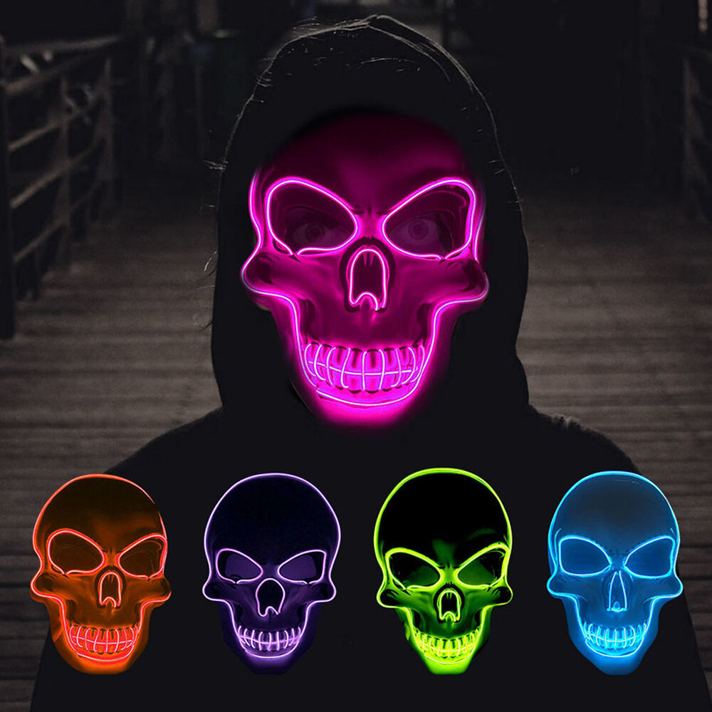 

Halloween Skeleton Mask LED Scary EL-Wire Mask Light Up Festival Cosplay Costume Supplies Party Mask