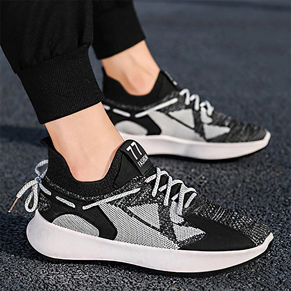 

TENGOO Men's Running Shoes Shock Absorption Ultralight Breathable Comfortable Sports Sneakers Walking Flying Woven Casua