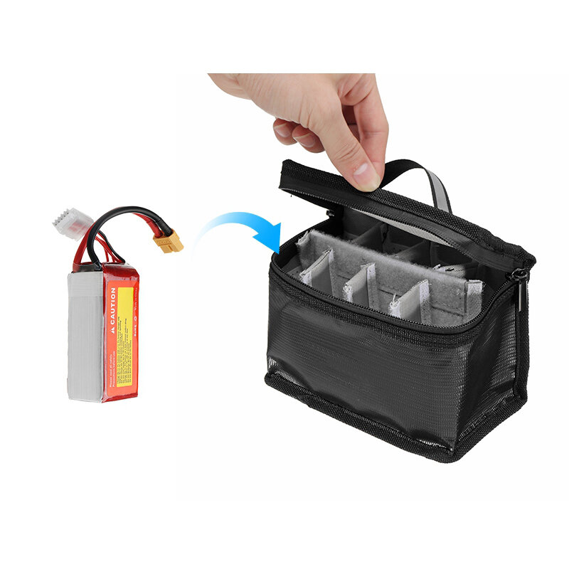 155x120x90mm Τσάντα ασφαλείας μπαταρίας Αδιάβροχη αδιάβροχη τσάντα αποθήκευσης μπαταρίας RC Lipo για φωτεινή λαβή