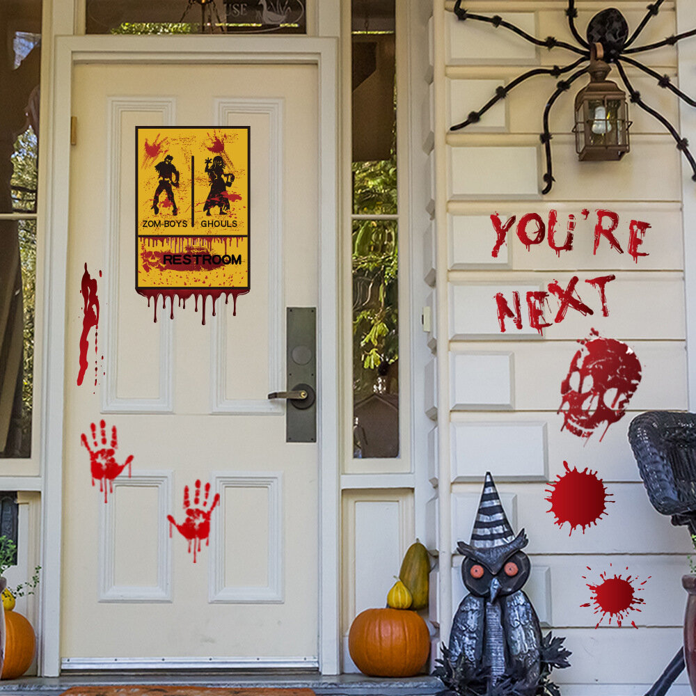 

Хэллоуин DIY стены окно холодильник наклейки Хэллоуин ужас страшный реквизит украшения праздничные атрибуты