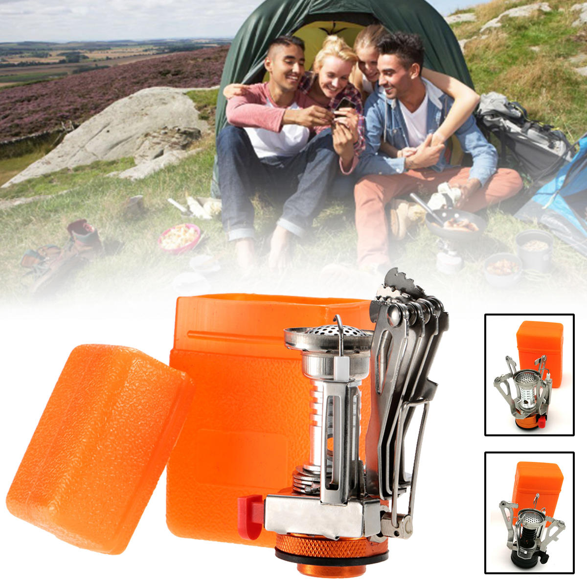 3000W Outdoor Portable Mini Gas Stove Butane Propane Canister Cooking Burner Camping Picnic Furnace