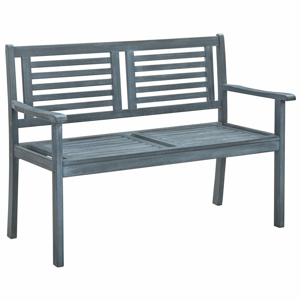 

2-Seater Garden Bench 47.2" Gray Solid Eucalyptus Wood