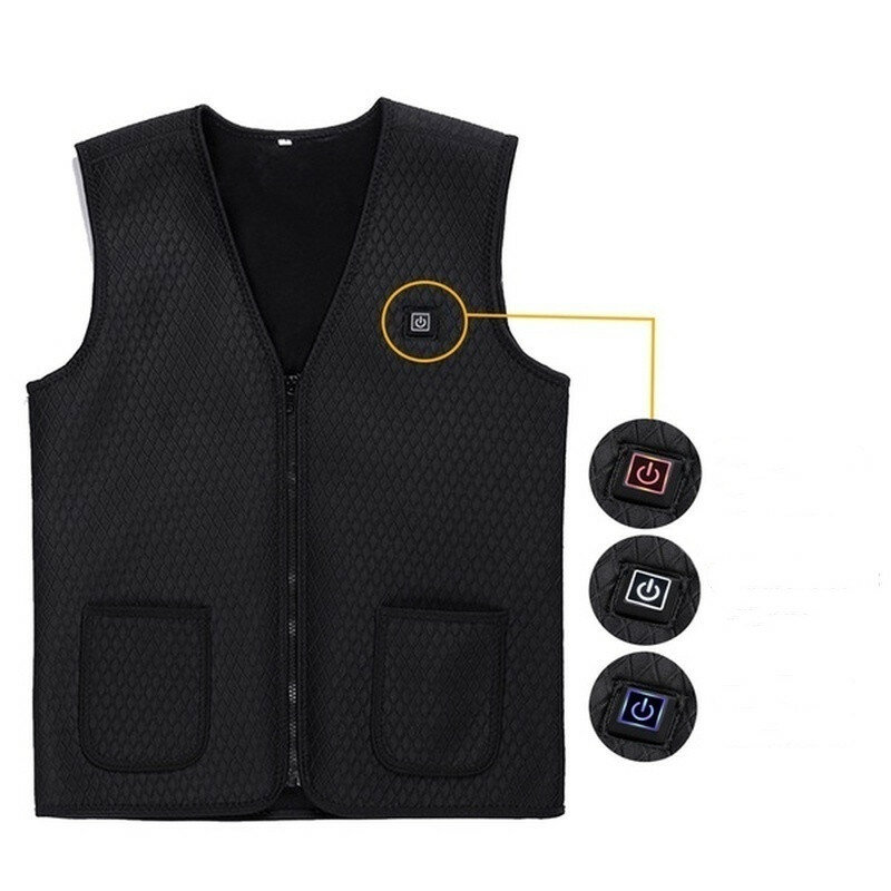 Στα 30.42 € από αποθήκη Κίνας | TENGOO HS-01 5 Areas Smart Heating Vest USB Charging Winter Warmth Cold-proof Vest for Men Women Elderly People