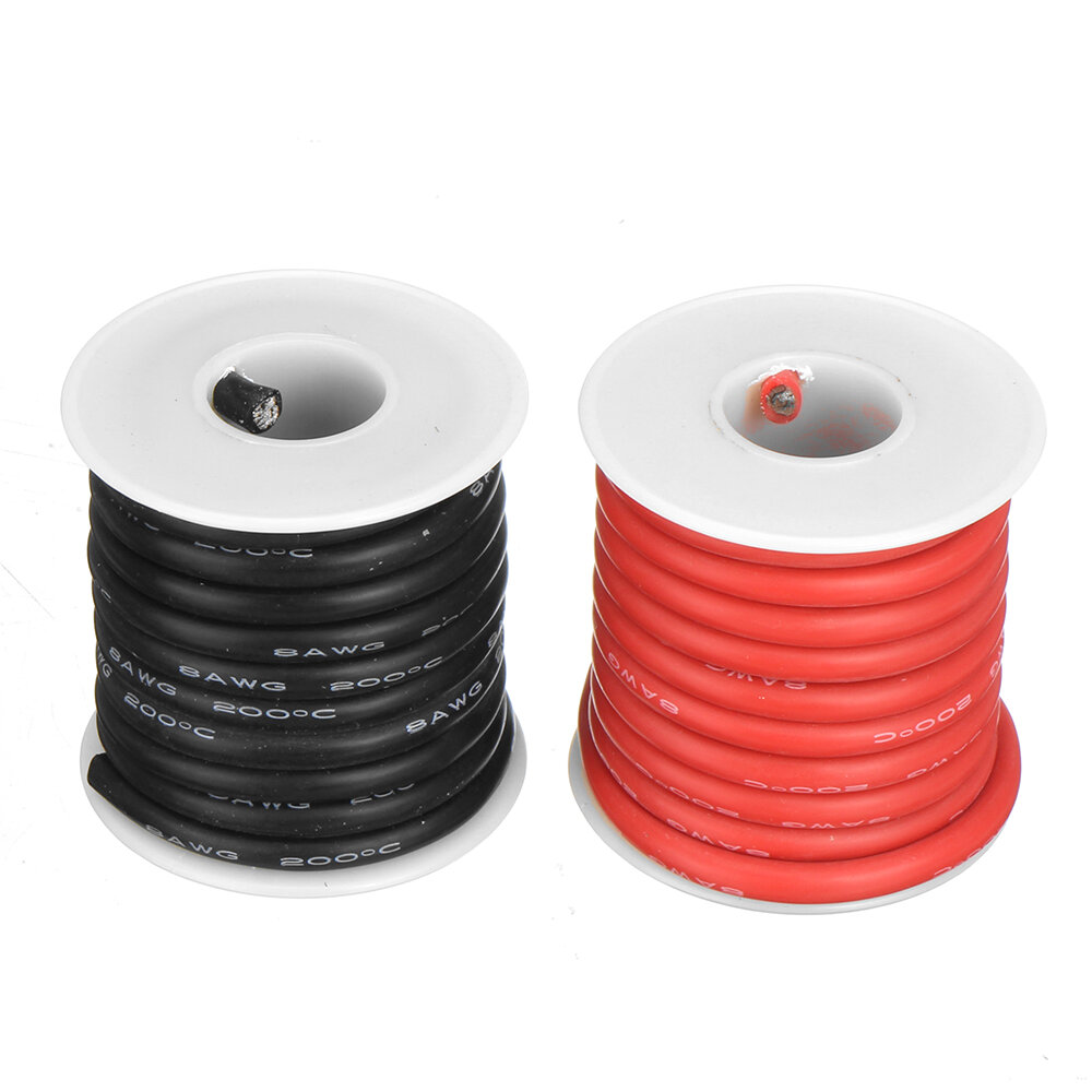 EUHOBBY 8m 8AWG Soft Silicone Line High Temperature Tinned Copper Wire Cable Mix Box for RC Battery