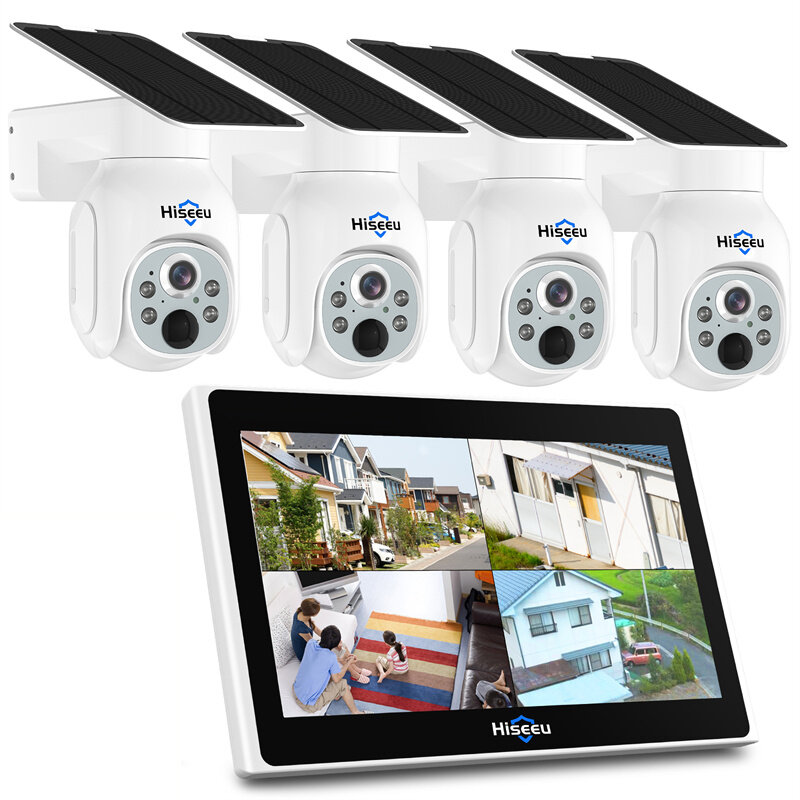 best price,hiseeu,wk,107,4td403,4mp,wireless,ptz,camera,system,with,solar,panel,coupon,price,discount