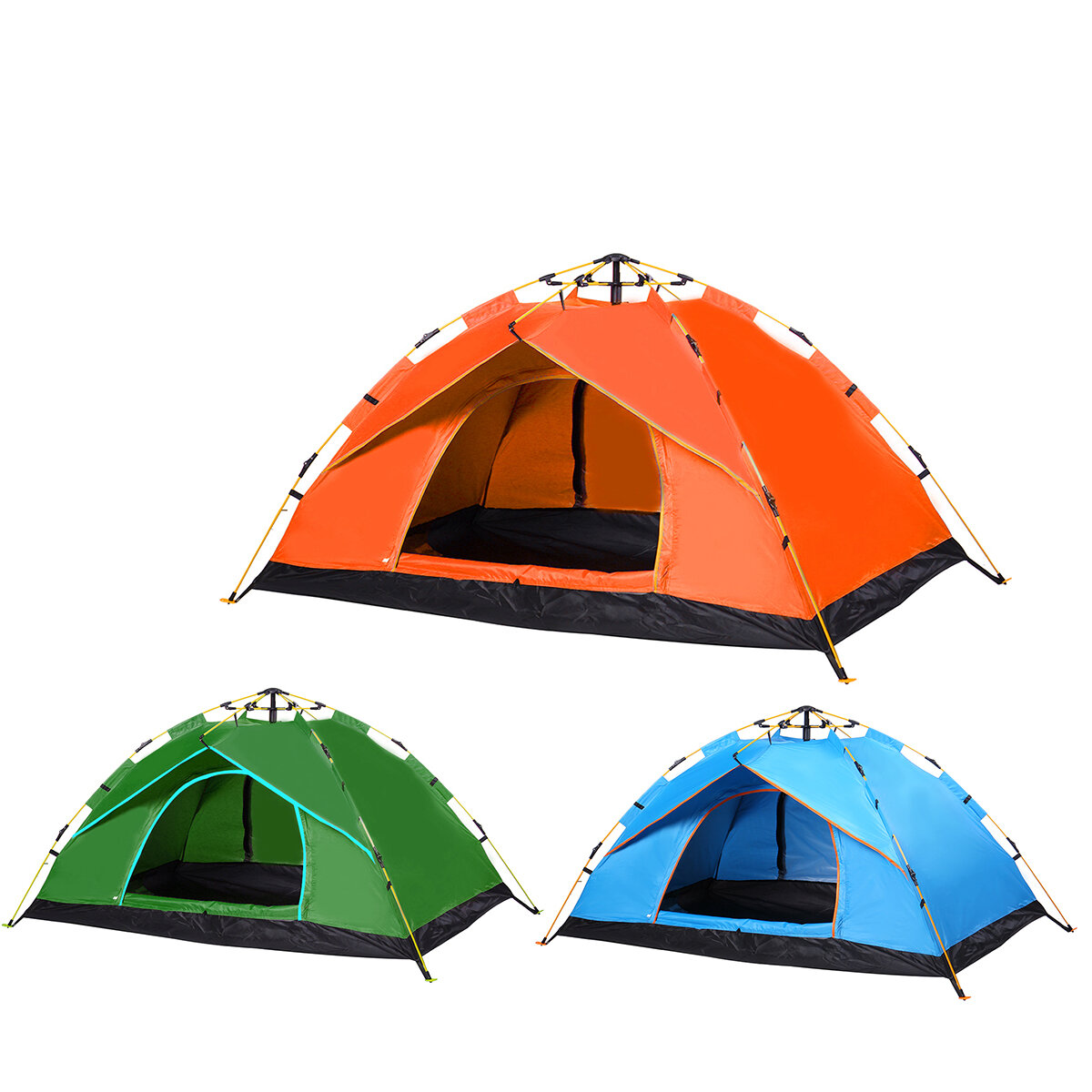 ançais: Tente de camping automatique à une couche pour une ou deux personnes, pliable, épaisse et imperméable pour les voyages et les randonnées en plein air.