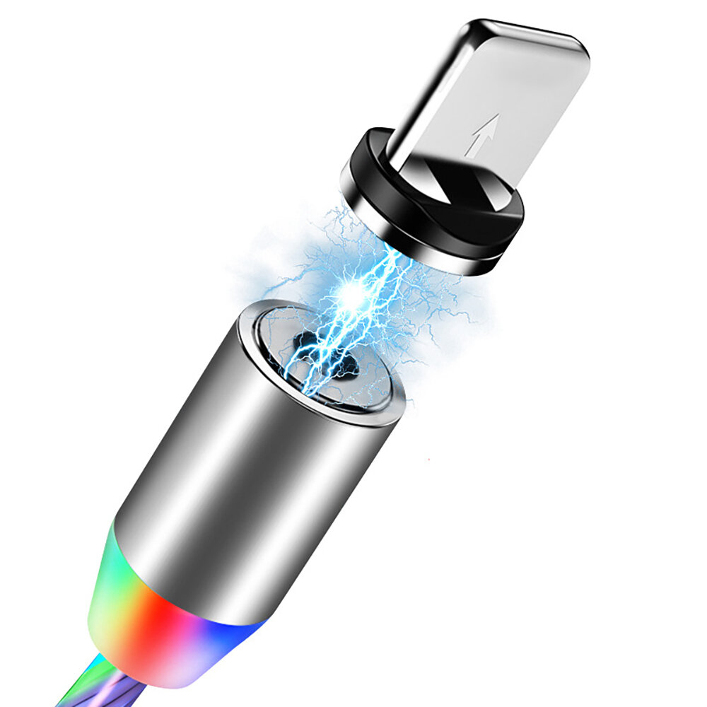 Bakeey RGB LED 2.4AType CマイクロUSB急速充電磁気ColorfulライトデータケーブルHuaweiP30 Pro P40 Mi10 K30 Poco X2 S20 5G