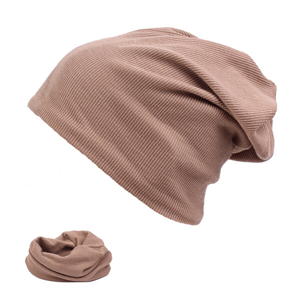 

Мужская вязаная шапочка двойного назначения из хлопка Шапка Осенний шарф из сплошного цвета