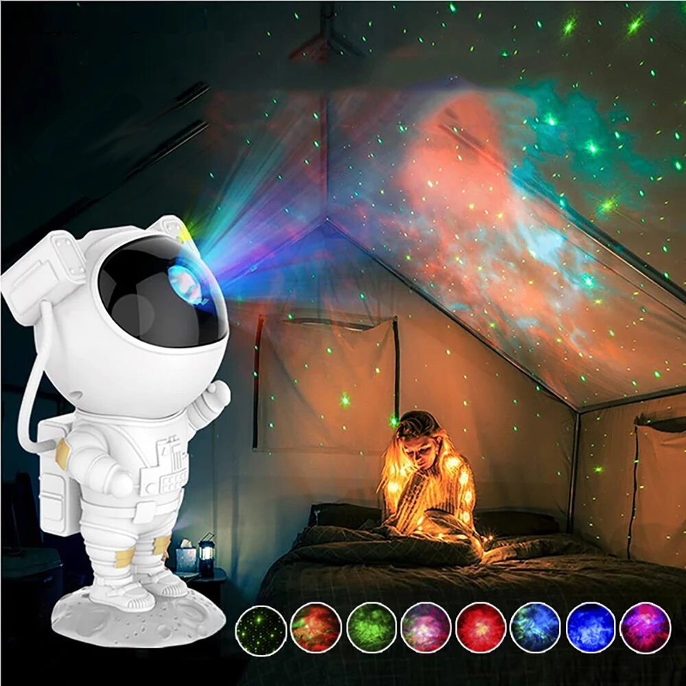 Imagen de Lámpara de proyector LED Creativa Astronauta Galáctica Lámpara Decorativa de Galaxia Proyección de Lámpara de Luz Noctur