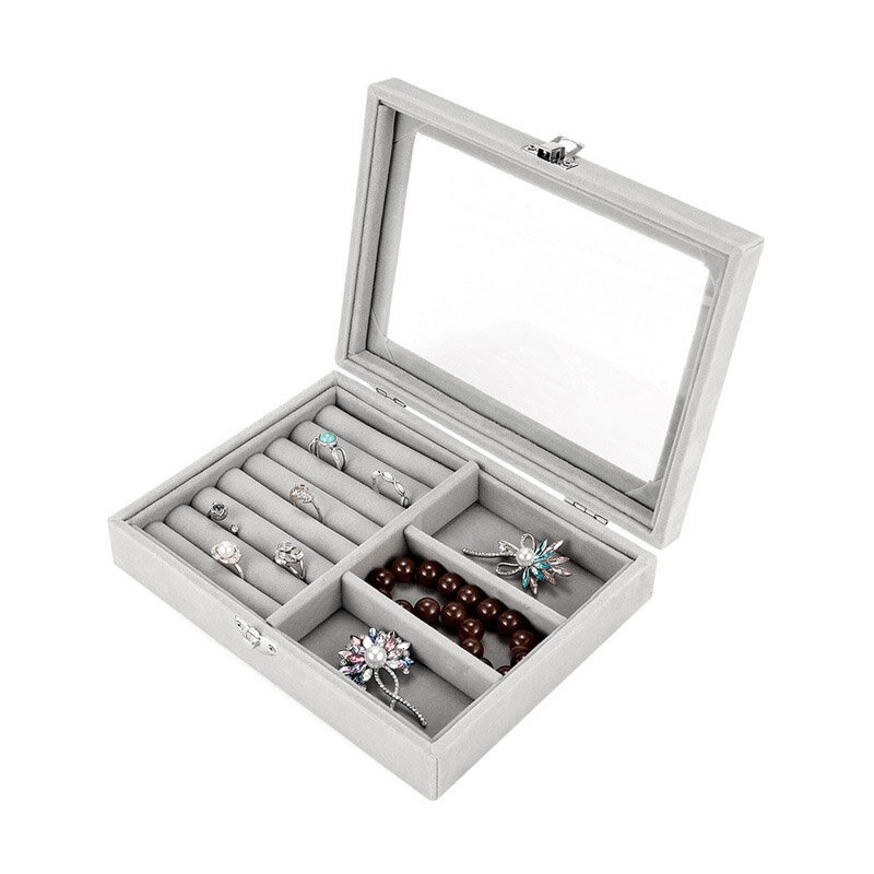 2 in 1Detachable Portable Jewelry Cosmetic Storage Case Organizer Display Jewelry Watch Box
