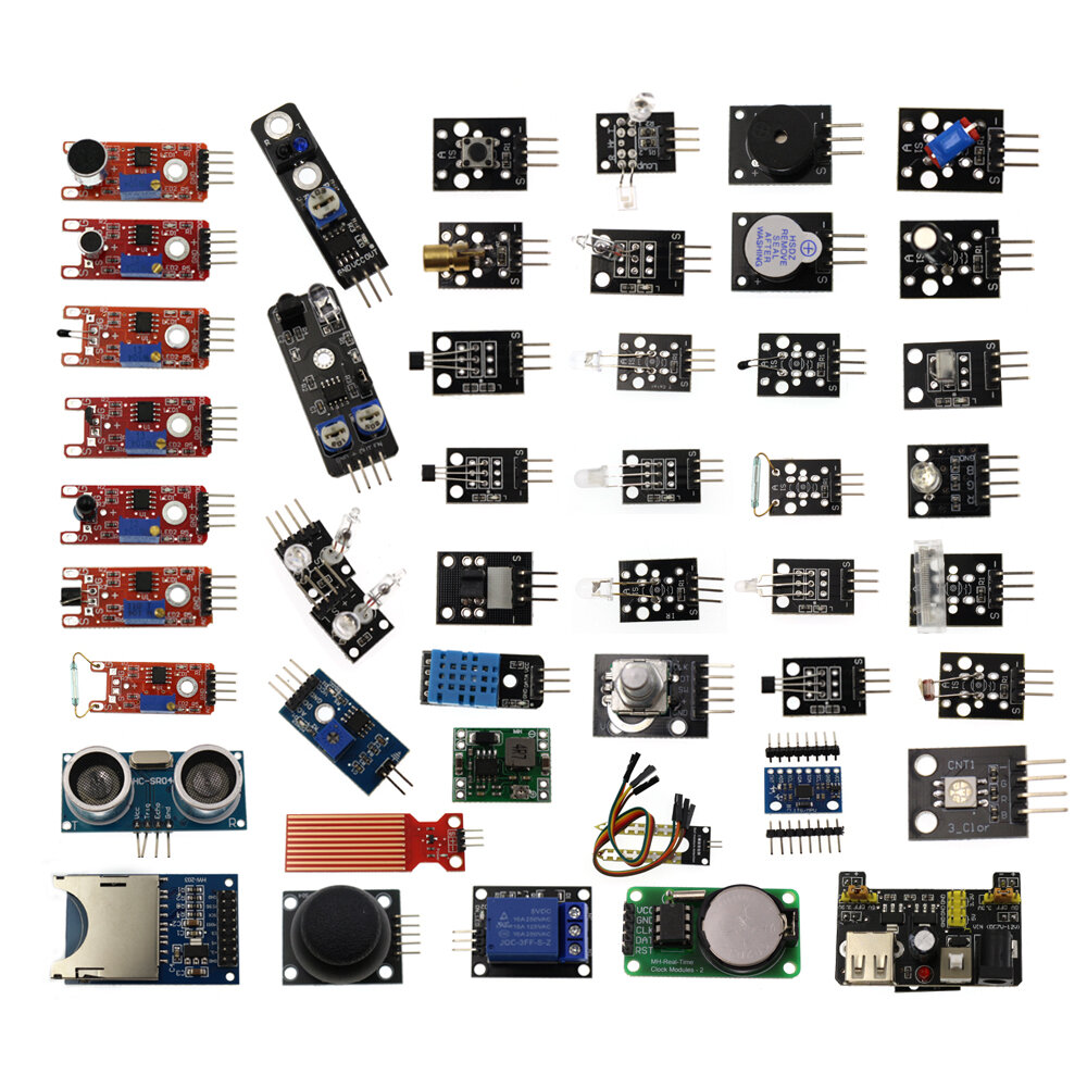 

AOQDQDQD® 45 In 1 Sensors Module Starter Kit Boxed for Arduino UN0 R3 MEGA2560