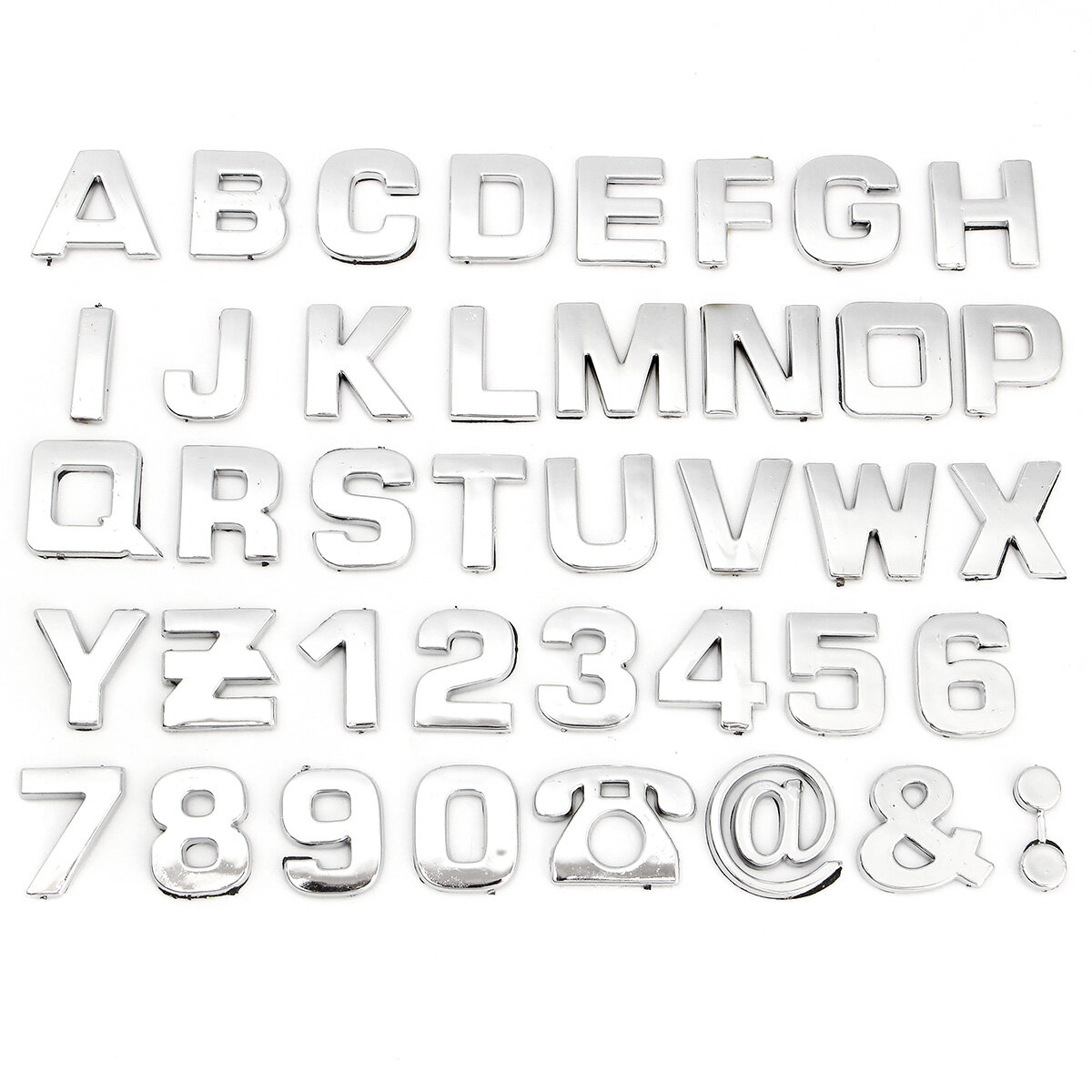 40 stks 3D DIY Metallic Alfabet & Nummer stickers auto Embleem brief Badge Decal