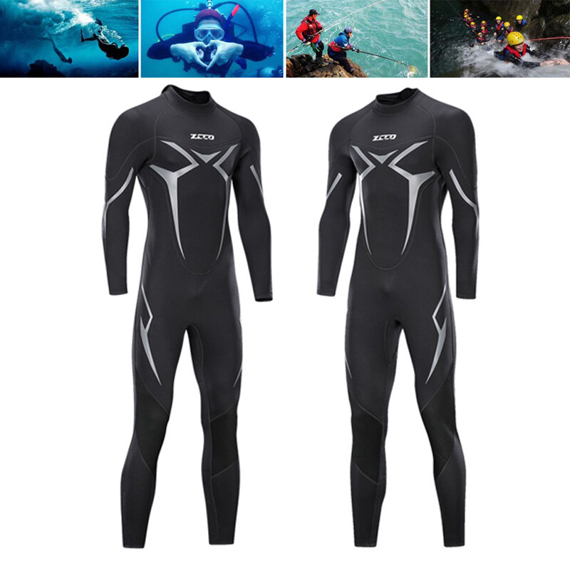 ZCCO 3mm Adult Wetsuit Neoprene Super Elastic Wear-resistant Diving Suit Deep Spearfishing Wear Snorkeling Surfing One P