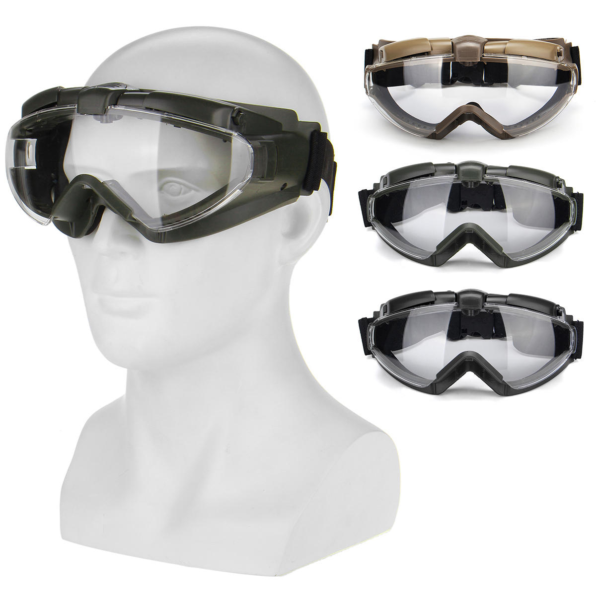 Tactical Military Airsoft Anti-fog Dust Regulator Safety Goggles Glasses W// Fan
