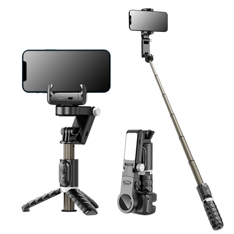 

ToKQi Q18 Handheld Mobile Phone Gimbal Stabilizer bluetooth Selfie Stick Holder with Fill Light for iPhone Huawei Xiaomi