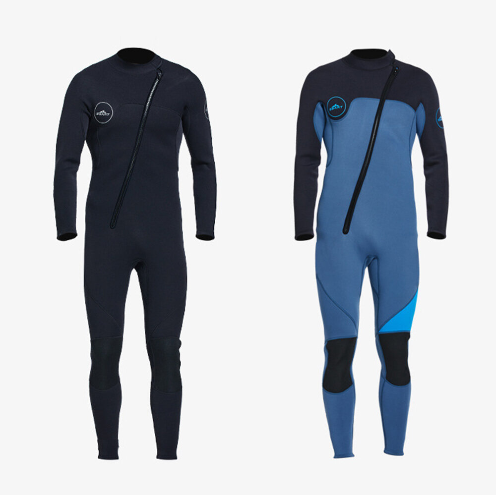 Men's 3mm Thickness Thermal Wetsuit UPF50+ Anti-scratch Long Sleeve One Piece Diving Suit Surfing Su