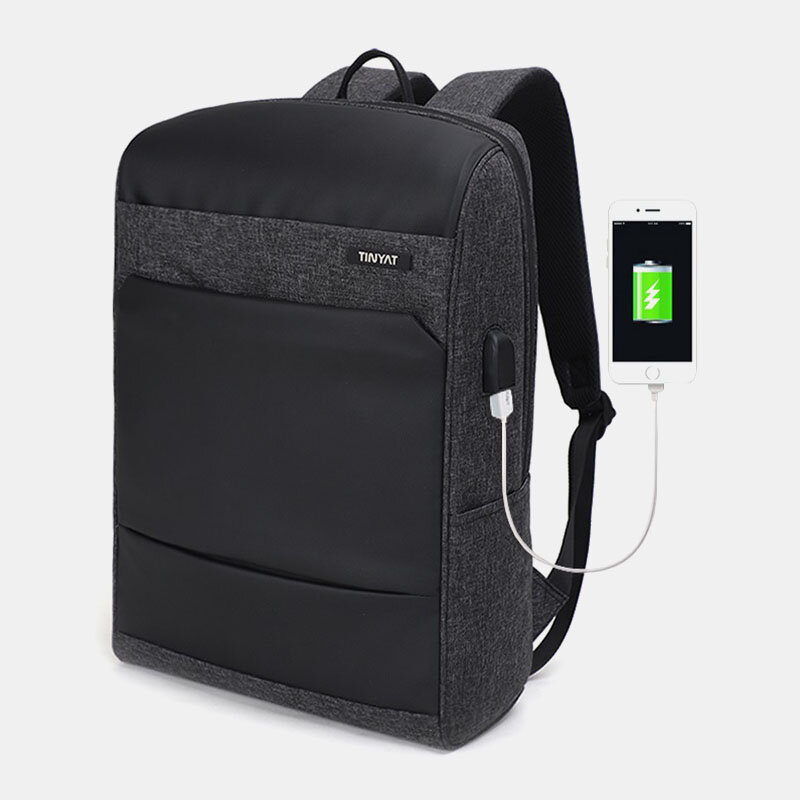 Men Multifunctional Large Capacity Backpack Computer Bag With USB Charging Port