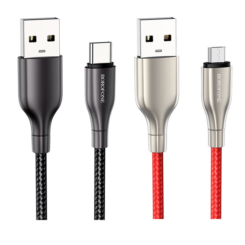 

BOROFONE BX45 3A Braid Type-C USB/ Micro Charging Data Cable for Samsung Galaxy Note S20 ultra Huawei Mate40 OnePlus 8 P