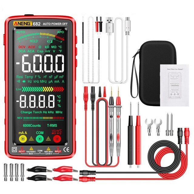 ANENG 682 Smart VA Reverse Multimeter AC/DC Ammeter Voltage Tester Rechargeable Electric Ohm Diode Tester Tools for Elec