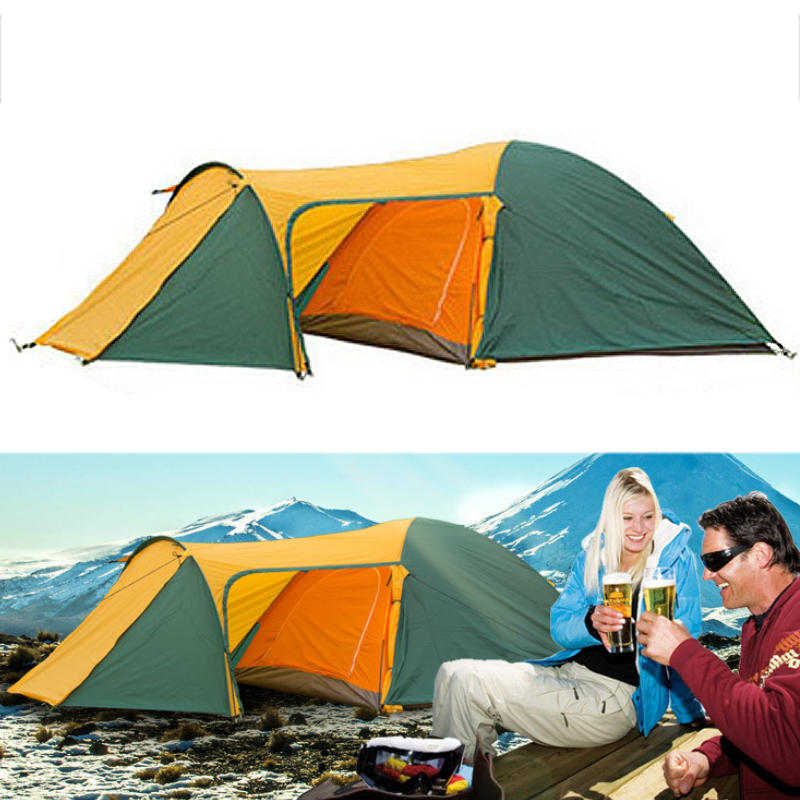 4 People Large Camping Family Tent Waterproof Double Layer UV Proof Sunshade Canopy