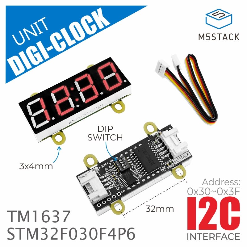 M5Stack?Digi?Clock?Display?2,1-inch?4-bit 7-segments LED-buismodule