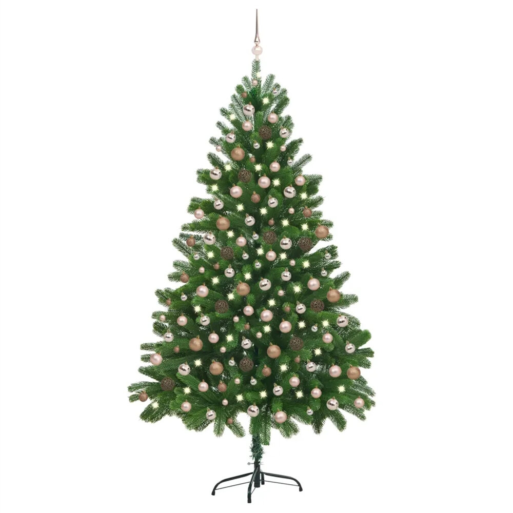 

Искусственная новогодняя елка, рождественская сосна с 300 светодиодами, простая сборка рождественской елки с металлическ