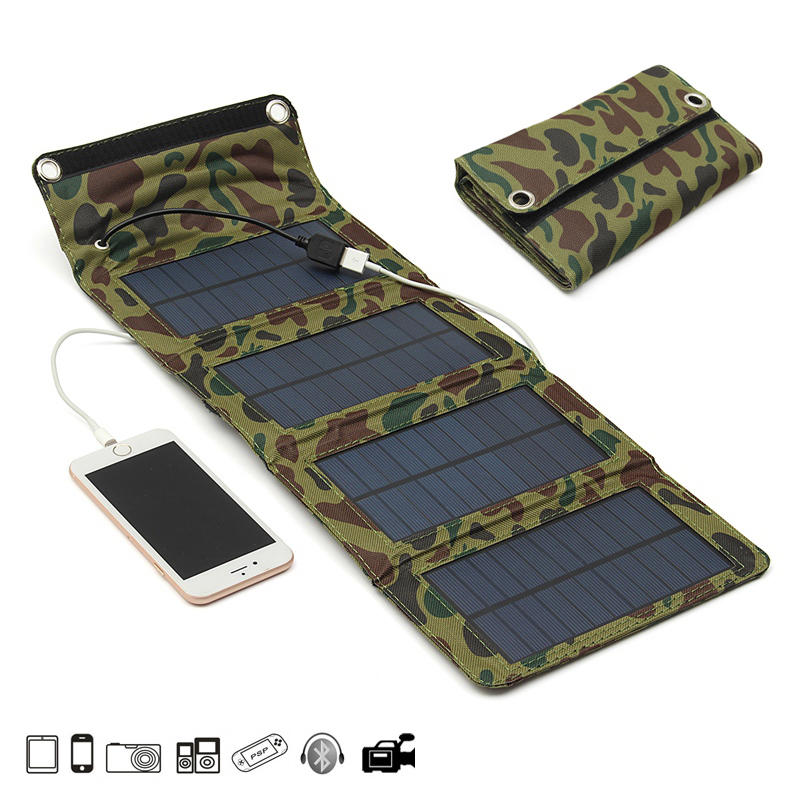 Prenosný skladací solárny panel USB nabíjačka IPRee® 7 W 5,5 W, mobilný zdroj energie pre fotoaparát GPS pre mobilný telefón 