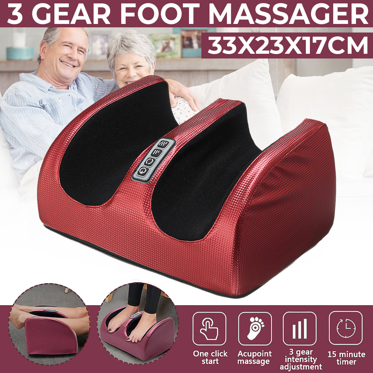 

Electric Heating Foot Massager Machine Muscle Relaxation Leg Massager Kneading Blood Circulation Heat Therapy Massage In