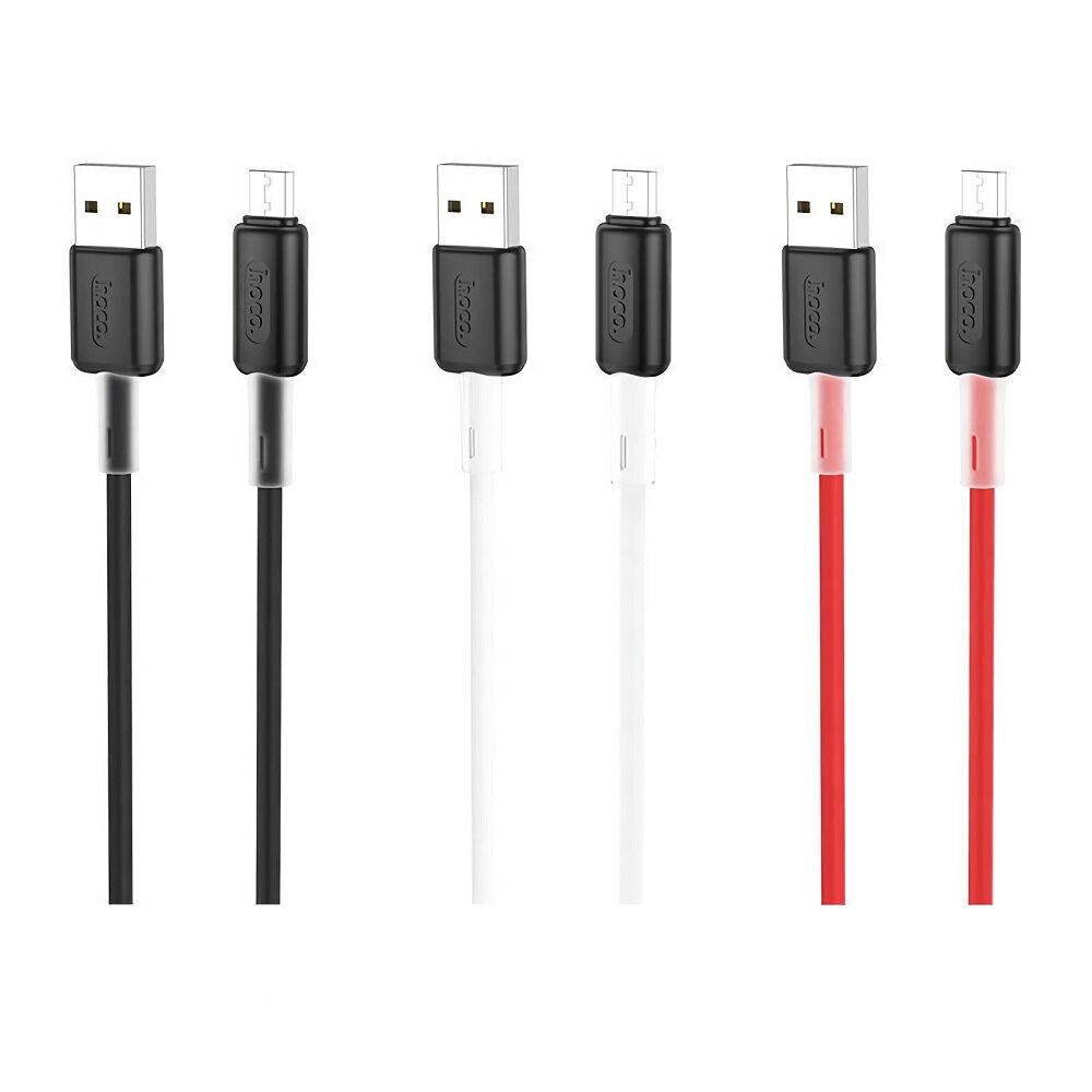 Hoco X48 Soft Silicone Charging Data Cable 1m USB to Micro USB for Mobile Phone Tablet