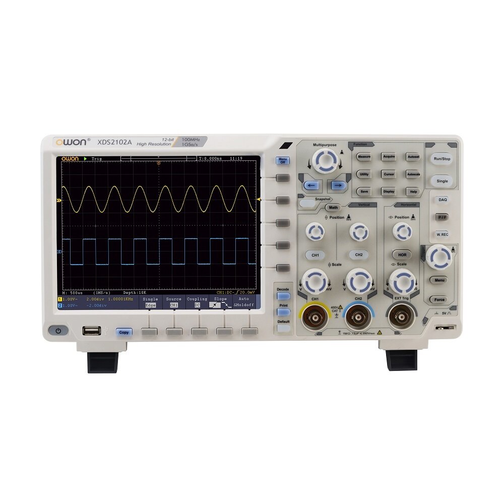 Owon XDS2102A Digital Oscilloscope 12 Bits Vertical Resolution 100MHz 1GS/s 8 Inch LCD Display 2CH High Resolution Digit