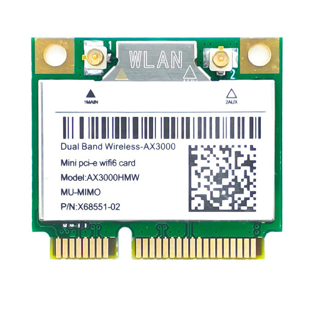 

3000M PCIe WiFi 6 Card Internal Wireless Wifi Adapter Card with bluetooth5.1 Dual-band 5G Intel AX200 Chip MU-MIMO Netwo