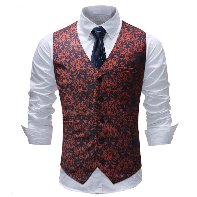 Spring Autumn Fashion Slim Waistcoat Suit Vest for Men