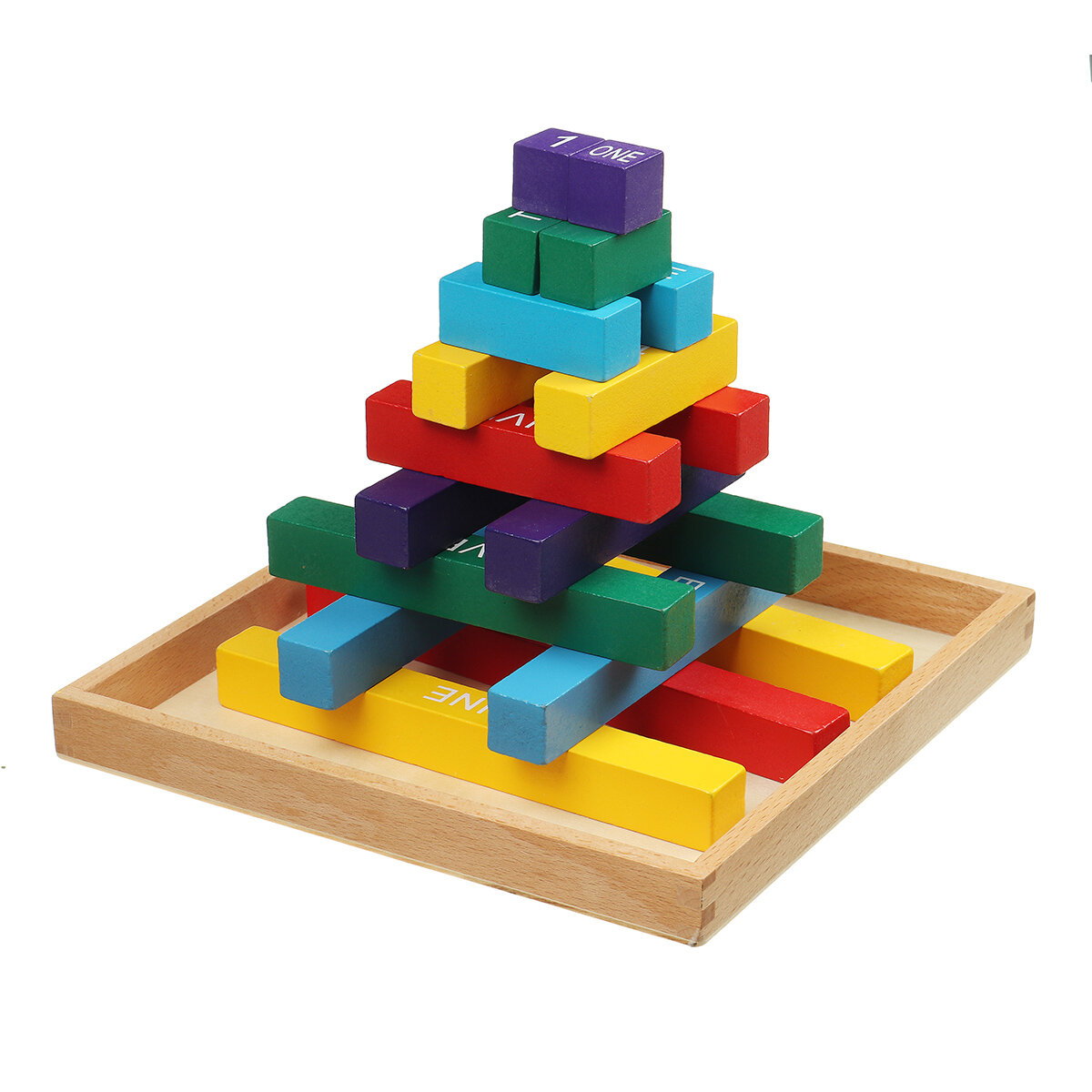 Houten gekleurde decimale stok speelgoed Montessori vroeg leren educatief puzzel speelgoed voor kleu