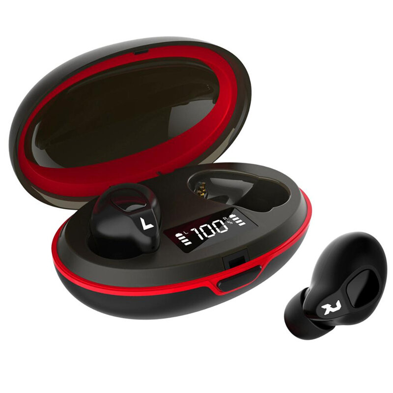 Bakeey v1 tws bluetooth earphone gaming headphone led digital display sport fashion hd stereo noise cancelling mic headphone