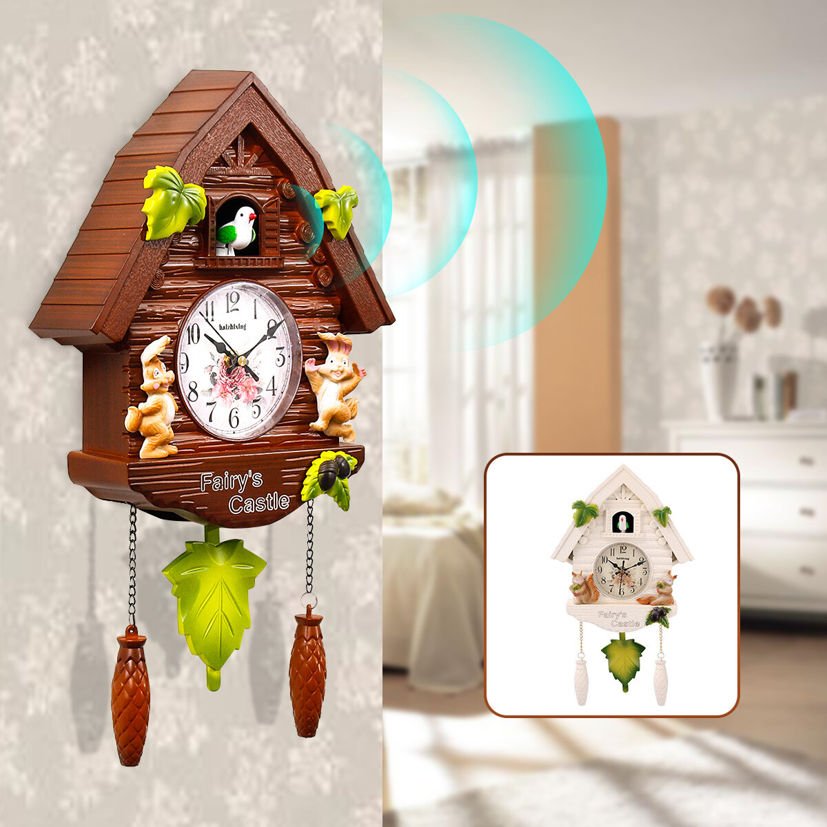 

Modern Quartz Cuckoo Clock Bird Home Living Room Hanging Wall Clocks Decoration