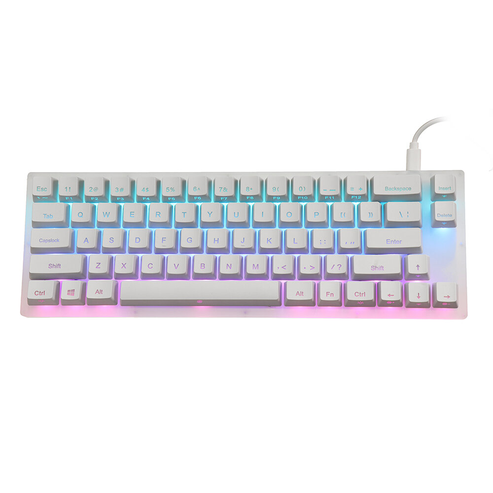 

GamaKay K66 Mechanical Keyboard 66 Keys Gateron Switch Hot Swappable Tyce-C Wired RGB Backlit Gaming Keyboard with Cryst