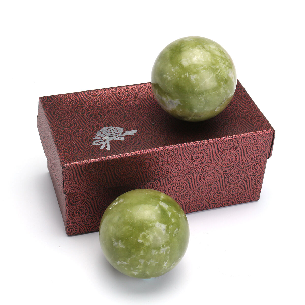 

Chinese Health Exercise Stress Jade Stone BAODING Balls Relaxation Therapy 48mm