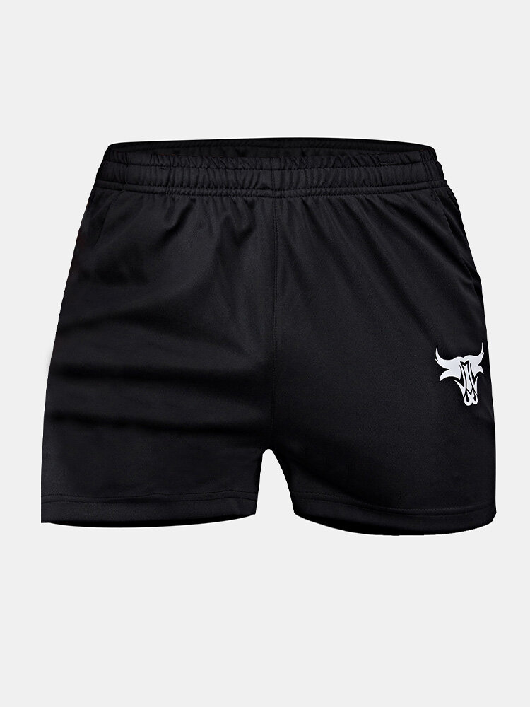 Men Bull Dryfits Moisture Absorbent Soft Elastic Waist Breathable Sports Shorts