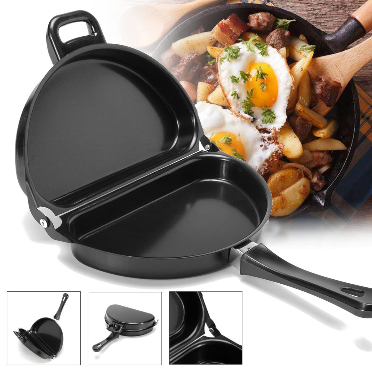 Non-stick Omelet Pan Kitchen Breakfast Skillet Egg Frying Maker Portable Outdoor Cooking Equipment