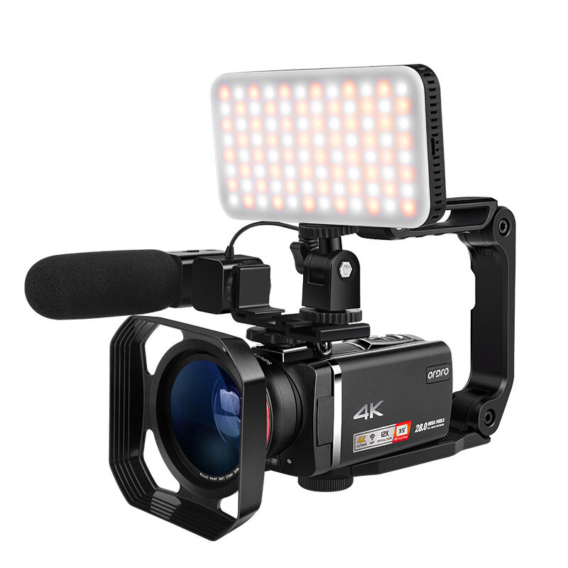 

Цифровое видео Ordro HDR-AX60 4K HD камера 12-кратный оптический зум 3,5 дюймов IPS Сенсорный экран + микрофон + широкоу