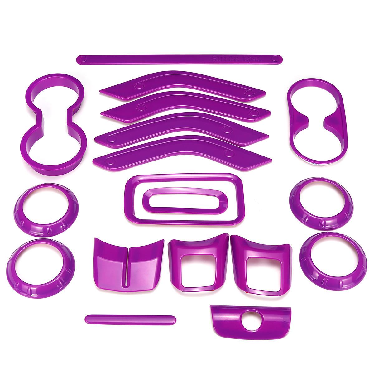 18pcs Purple Car Moulding Trim Strip Accessories For Jeep JK JKU 4door 2011-2017
