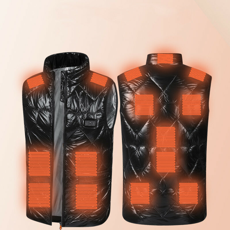 TENGOO HW-13 13 strefowa kamizelka grzewcza z 3 tryby, modna, cienka odzież z ogrzewaniem na USB zimowa kurtka termiczna na podczerwień