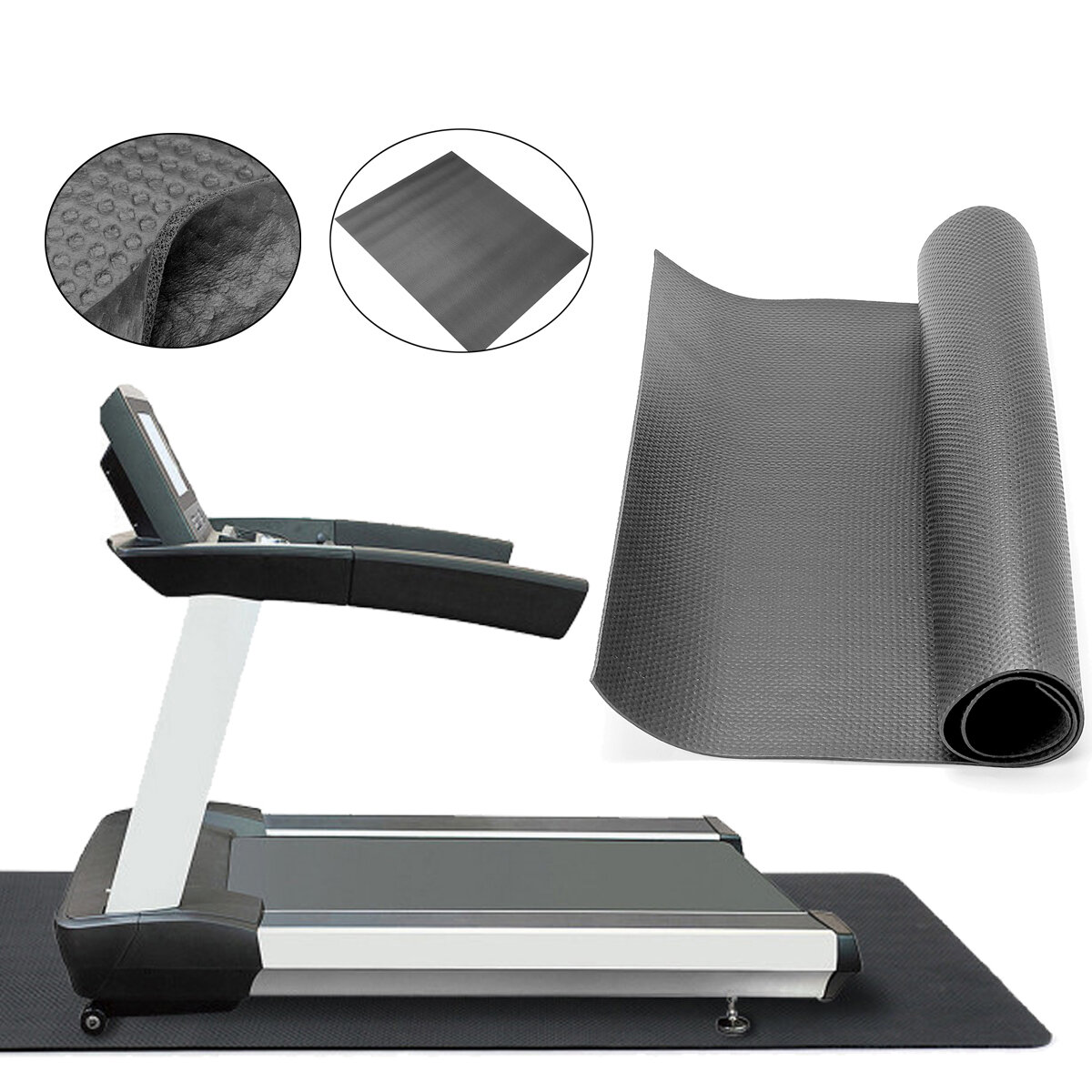 

85x60cm Multifunction Exercise Mat Gym Fitness Equipment Treadmill Bike Protect Floor Mat Running Machine Shock Absorbin