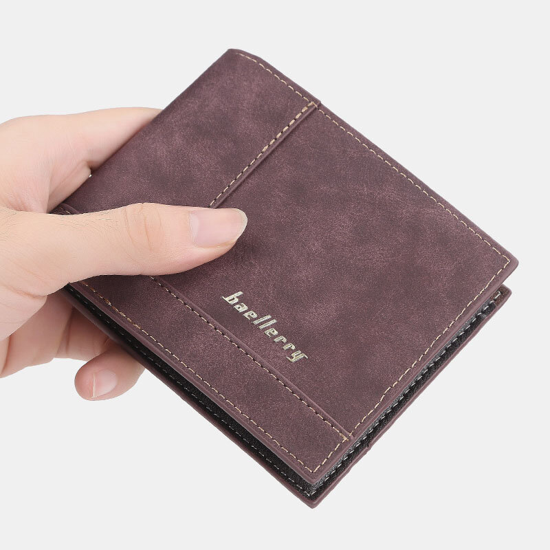 

Baellerry Men Faux Leather Fashion Business Multi Card Slots Foldable Coin Purse Card Holder Wallet