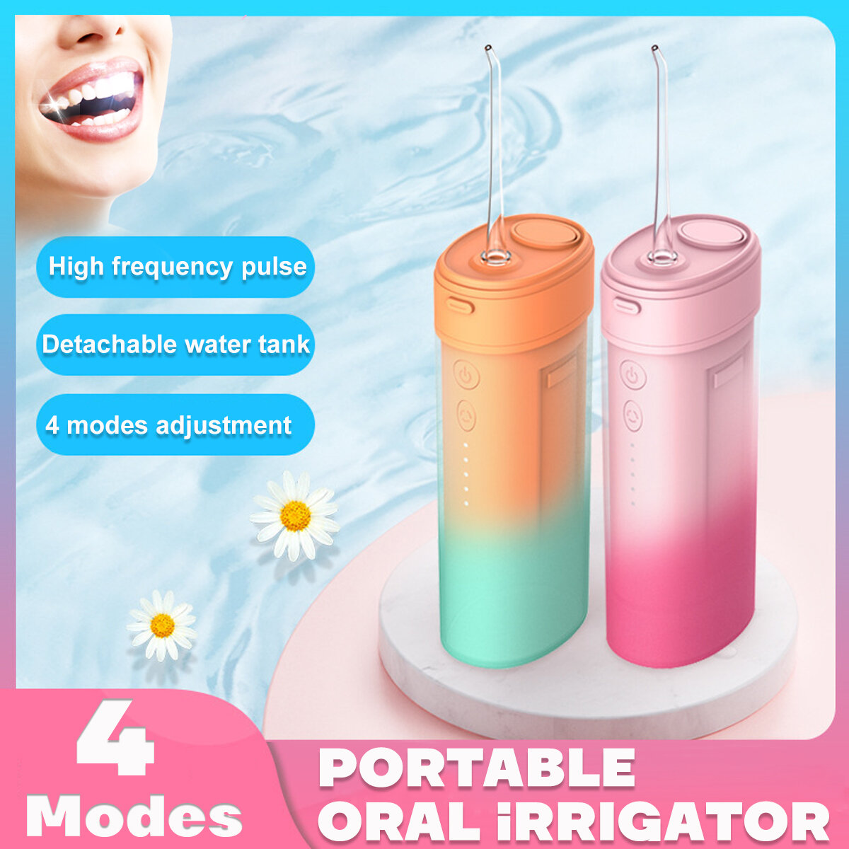 Bakeey Oral Irrigator Hand-held Portable Electric Tooth Cleaner 160ml Capacity IPX6 Waterproof Automatic Power Off Water