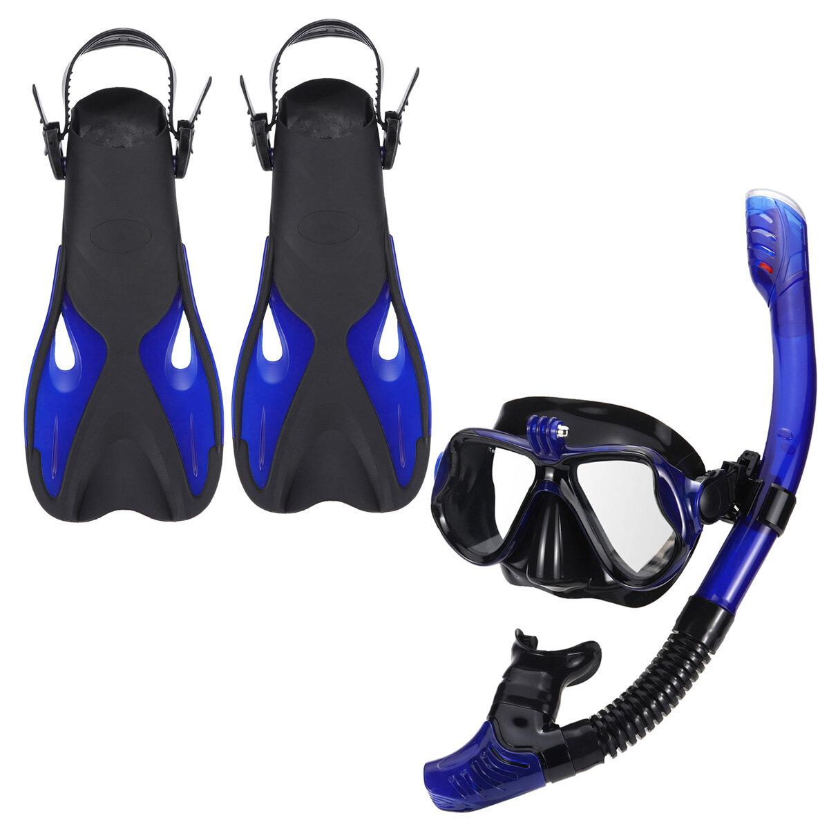 

Diving Snorkeling Mask Set Diving Fins Waterproof Goggles Unisex Women Men Breath Tube Adults Scuba Snorkeling Swimming