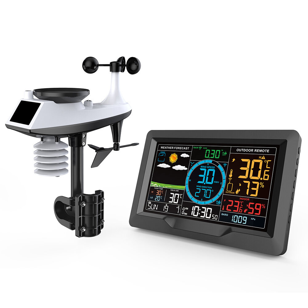 Digital Weather Station with Temperature Humidity Barometric Pressure Wind Speed and Rainfall Measurement Accurate Home
