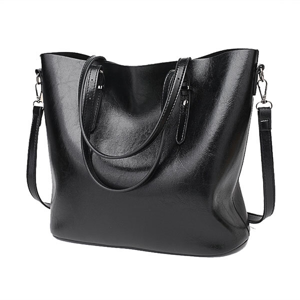 Women oil leather tote handbag vintage shoulder bag Sale - Banggood.com