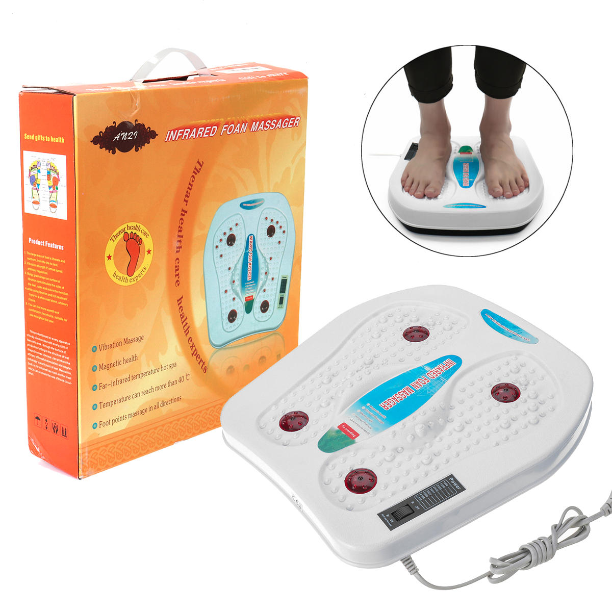 

Electric Foot Massager Machine Vibration Massage Infrared Heating Therapy Leg Spa Relieve Fatigue
