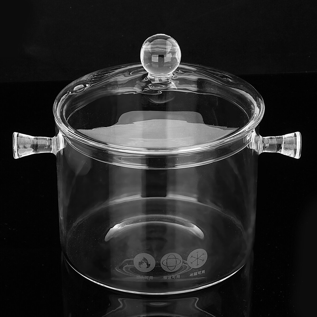 1.5 / 1.7L Bestendig Helder Glas Fornuis Pot Soep Warmte Kom Voedsel Melkkoker Tool Verwarming Keuke